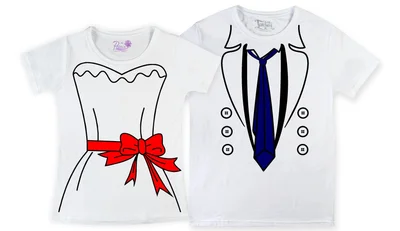 Прикольные футболки: парные - Платье, Фрак